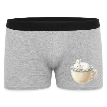 Un lapin endormi dans une tasse - Boxer Homme - gris chiné - Devant
