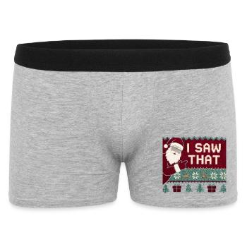 Ich habe diesen lustigen Weihnachtsmann im hässlic - Männer Boxer Shorts - Grau meliert - Vorne