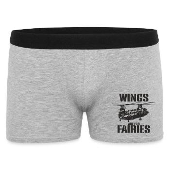Wings Are for Fairies – Chinook Helicopter Pilot - Men's Boxer Shorts - heather grey - Front