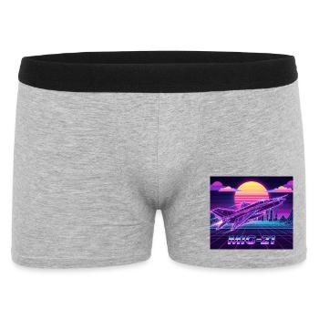Mig-21 Retro Futuristic Neon - Men's Boxer Shorts - heather grey - Front