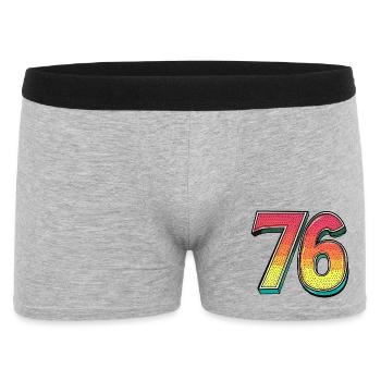 76 Zahl Bunt - Männer Boxer Shorts - Grau meliert - Vorne