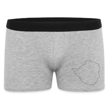 Zimbabwe outline map - Men's Boxer Shorts - heather grey - Front