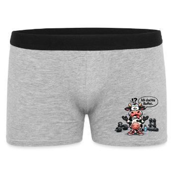Gym Fitness Humor Cow Saying Gift - Men's Boxer Shorts - heather grey - Front