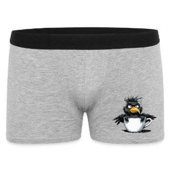 Morning grouch coffee no desire raven bad mood - Men's Boxer Shorts - heather grey - Front