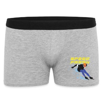 Eisschnellauf: Speed Freak - Männer Boxer Shorts - Grau meliert - Vorne
