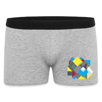 Geometric Color Square Composition - Men's Boxer Shorts - heather grey - Front