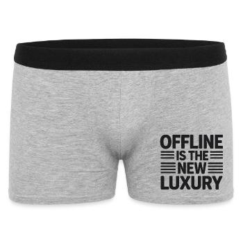  Offline Is The New Luxury Spruch Digital Detox - Männer Boxer Shorts - Grau meliert - Vorne