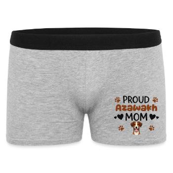 Stolze Aza Mutter, Azawakh - Männer Boxer Shorts - Grau meliert - Vorne