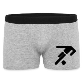 Fußball Logo ohne Kopf - Männer Boxer Shorts - Grau meliert - Vorne