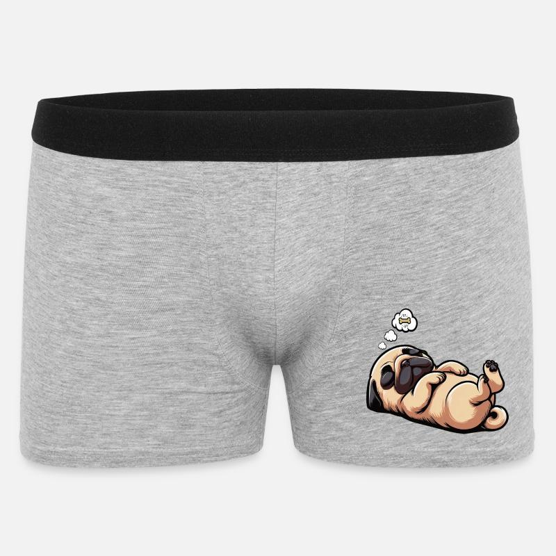 Mops Möpse Mopsbesitzer Mopsliebhaber Mopshalter - Männer Boxer Shorts - Grau meliert