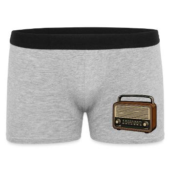 Illustration radio rétro - Boxer Homme - gris chiné - Devant