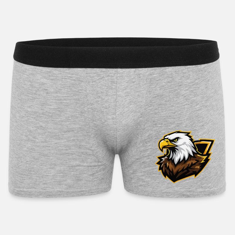 Adler mit Goldakzent Comic - Männer Boxer Shorts - Grau meliert