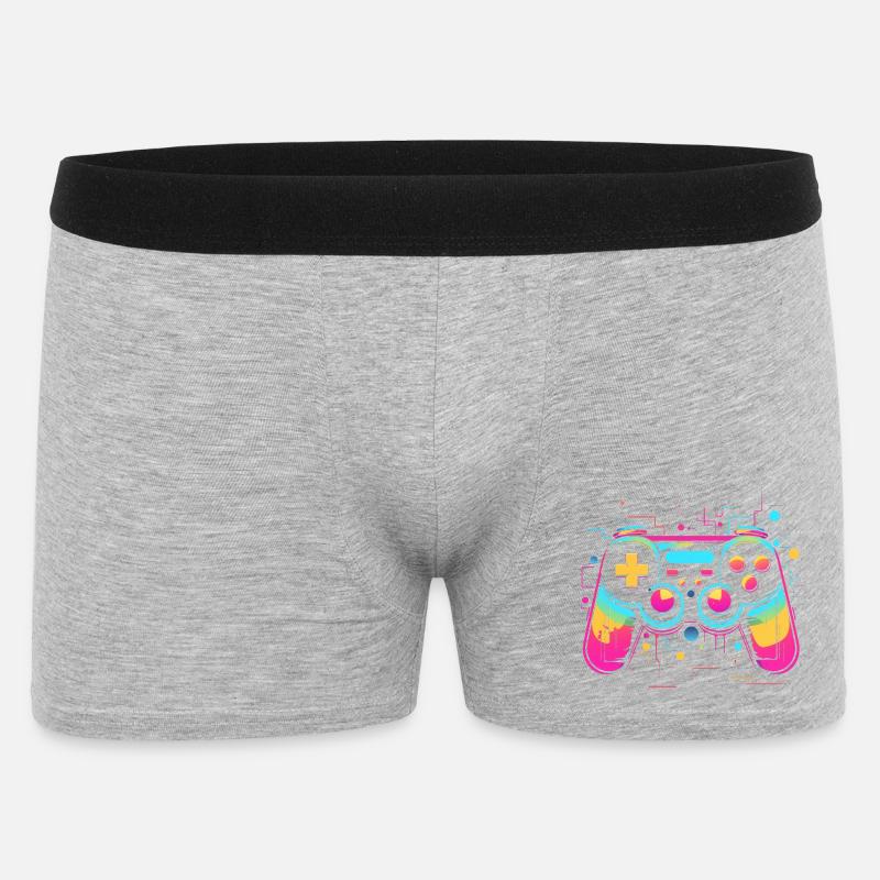 Game Controller Retrowave Look - Men's Boxer Shorts - heather grey