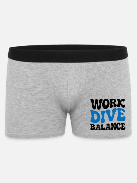 Work Dive Balance Taucher-Geschenk - Männer Boxer Shorts - Grau meliert