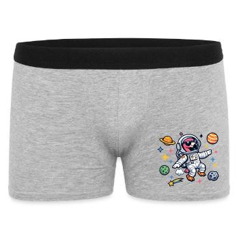 Astronaut Cartoon in Space Flamingo - Men's Boxer Shorts - heather grey - Front