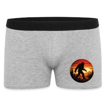 Retro Bigfoot Sunset in Forest - Men's Boxer Shorts - heather grey - Front