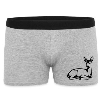 Club de chasse de chasseurs de silhouettes de cerfs Forêt forestière - Boxer Homme - gris chiné - Devant