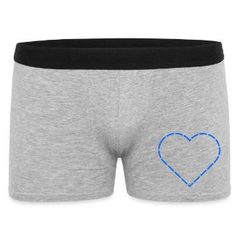 Blue Heart | Minimal Line Art - Men's Boxer Shorts - heather grey - Front