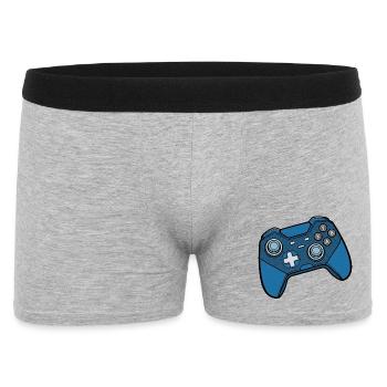 Motif de manette de jeu bleu - Boxer Homme - gris chiné - Devant