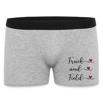 Track and Field handwritten Logo with Hearts - Men's Boxer Shorts - heather grey - Front