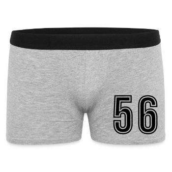 56 Zahl Symbol - Männer Boxer Shorts - Grau meliert - Vorne
