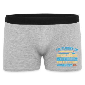 Artist Painter Graphic Fluent In Colors Textures - Männer Boxer Shorts - Grau meliert - Vorne