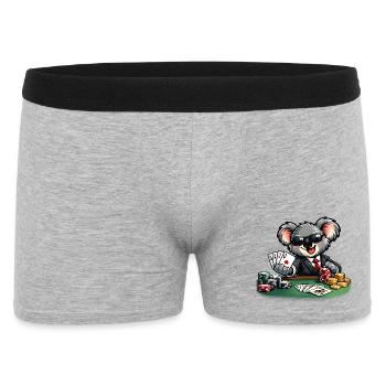 Süßer Koala spielt Poker - Männer Boxer Shorts - Grau meliert - Vorne
