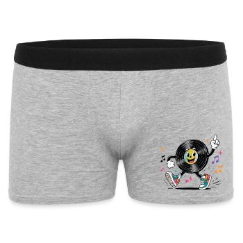 Funny vinyl record with musical notes retro - Men's Boxer Shorts - heather grey - Front