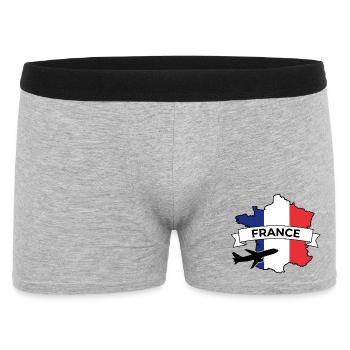 Carte française avec avion - Boxer Homme - gris chiné - Devant