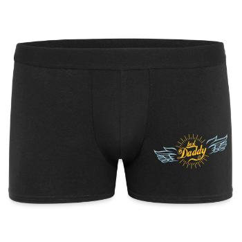 Vaterliebe mit Flügelmotiv - Männer Boxer Shorts - Schwarz - Vorne