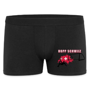 Hopp Schwiiz - Männer Boxer Shorts - Schwarz - Vorne