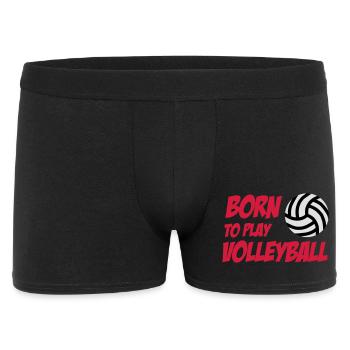 Born to play Volleyball - Männer Boxer Shorts - Schwarz - Vorne