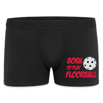 Born To Play Floorball - Männer Boxer Shorts - Schwarz - Vorne