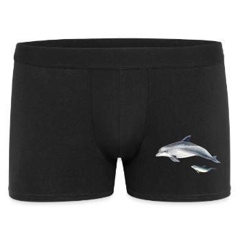 Dolphins in blue duo watercolor - Men's Boxer Shorts - black - Front