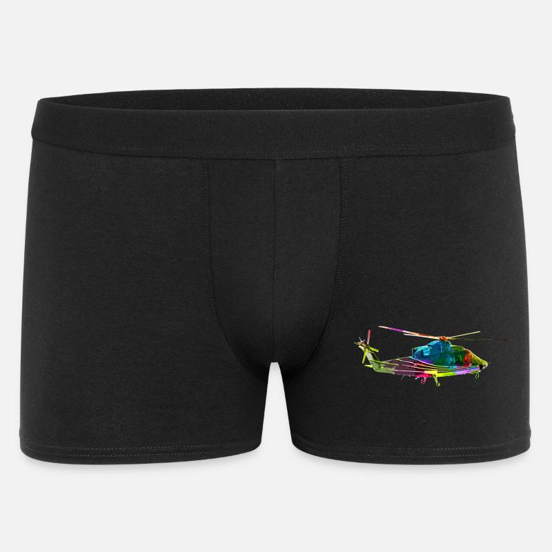 Bunter Helikopter - Männer Boxer Shorts - Schwarz