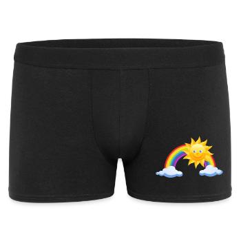 Regenbogen - Männer Boxer Shorts - Schwarz - Vorne