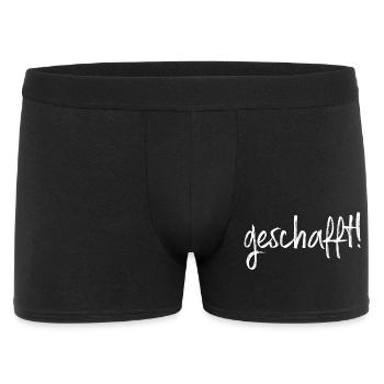 geschafft! Ziel erreicht Geschenkidee Prüfung - Männer Boxer Shorts - Schwarz - Vorne