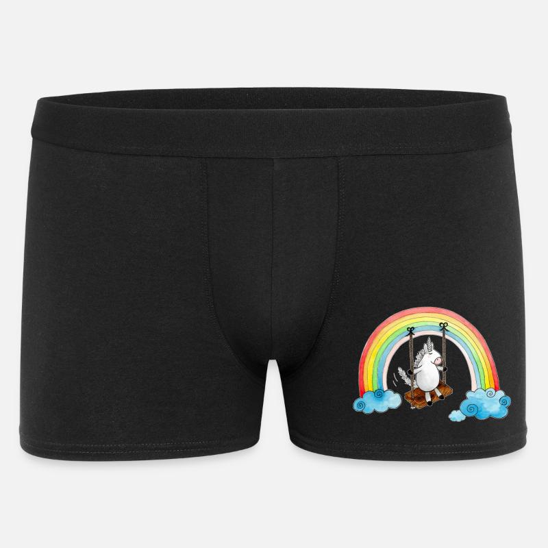 Einhorn Schaukel Regenbogen - Männer Boxer Shorts - Schwarz
