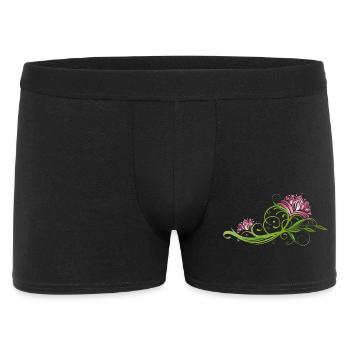 Lotus flower, flower, tendril and leaves. Lotus. - Men's Boxer Shorts - black - Front