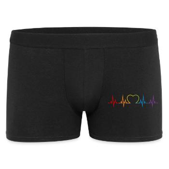 Heartbeat Rainbow Heart LGBT Love colorful CSD - Men's Boxer Shorts - black - Front