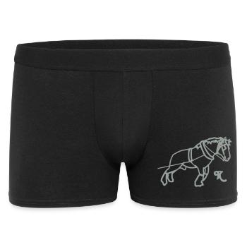 kaltblutziehtsilhouette - Männer Boxer Shorts - Schwarz - Vorne