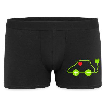 Green E-Car Heart Design - Men's Boxer Shorts - black - Front