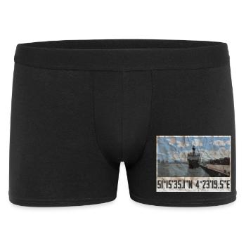 Antwerp port design with geocoordinates - Men's Boxer Shorts - black - Front