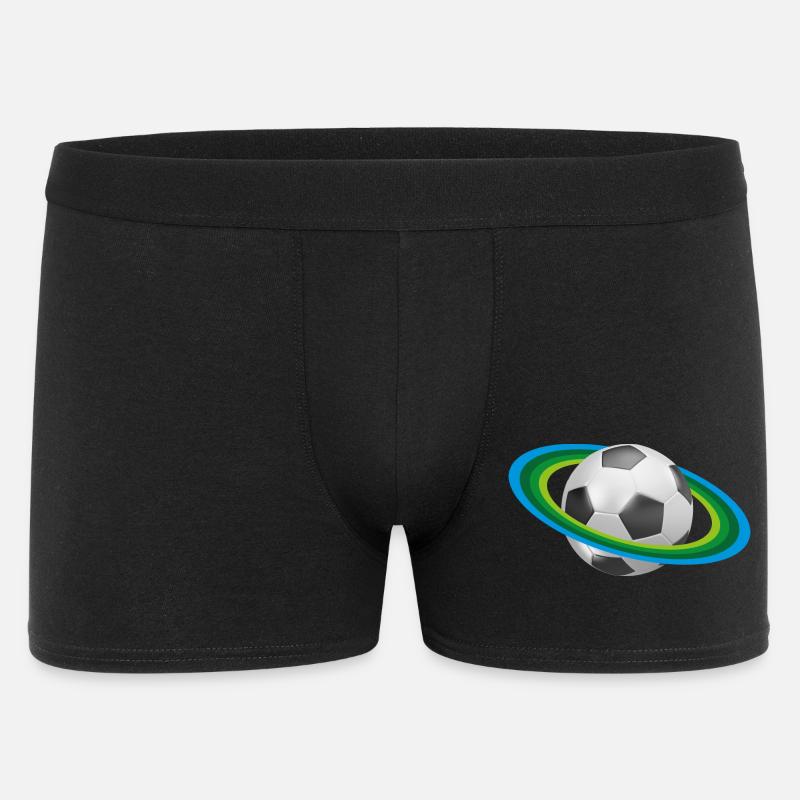 Fußball Ringe, Soccer, - Männer Boxer Shorts - Schwarz