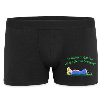 Mein Garten - Männer Boxer Shorts - Schwarz - Vorne