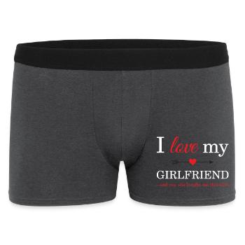 I Love My Girlfriend - Men's Boxer Shorts - charcoal grey - Front