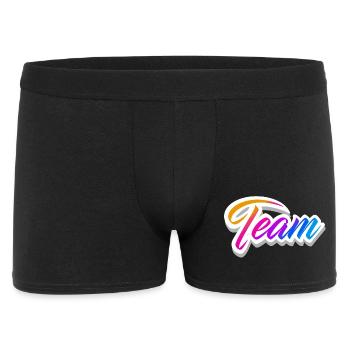 Team - Männer Boxer Shorts - Schwarz - Vorne