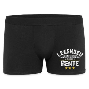 Legende Pension Rente Rentner Geschenk Ruhestand - Männer Boxer Shorts - Schwarz - Vorne