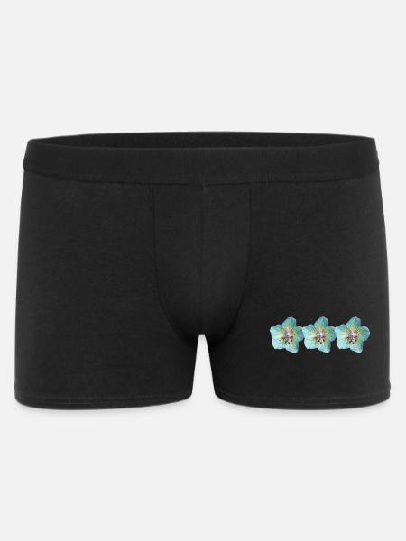 Wildblumen türkis - Männer Boxer Shorts - Schwarz