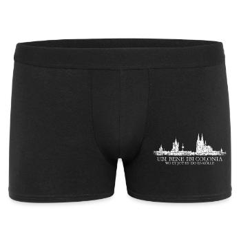 UBI BENE IBI COLONIA Kölnerer Skyline von Köln - Männer Boxer Shorts - Schwarz - Vorne